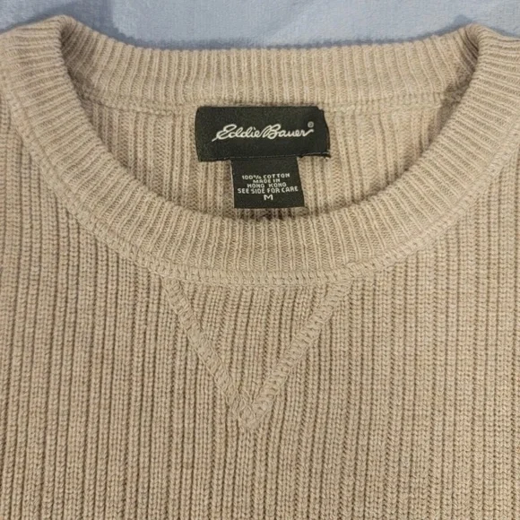 Eddie Bauer Men's Beige Crewneck Sweater - Picture 3 of 11